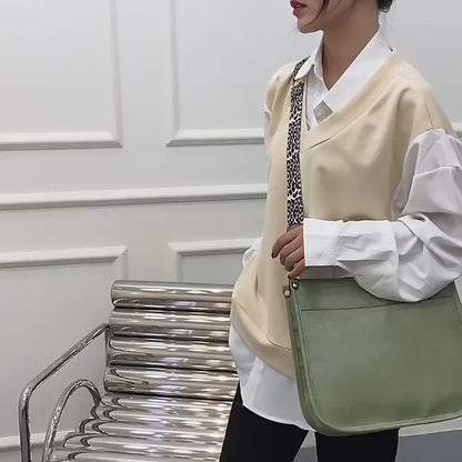 grass green fanlosn pu leather messenger bag women,custom,video