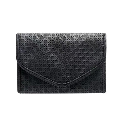 pu black jewelry organizer pouch with flat opening design