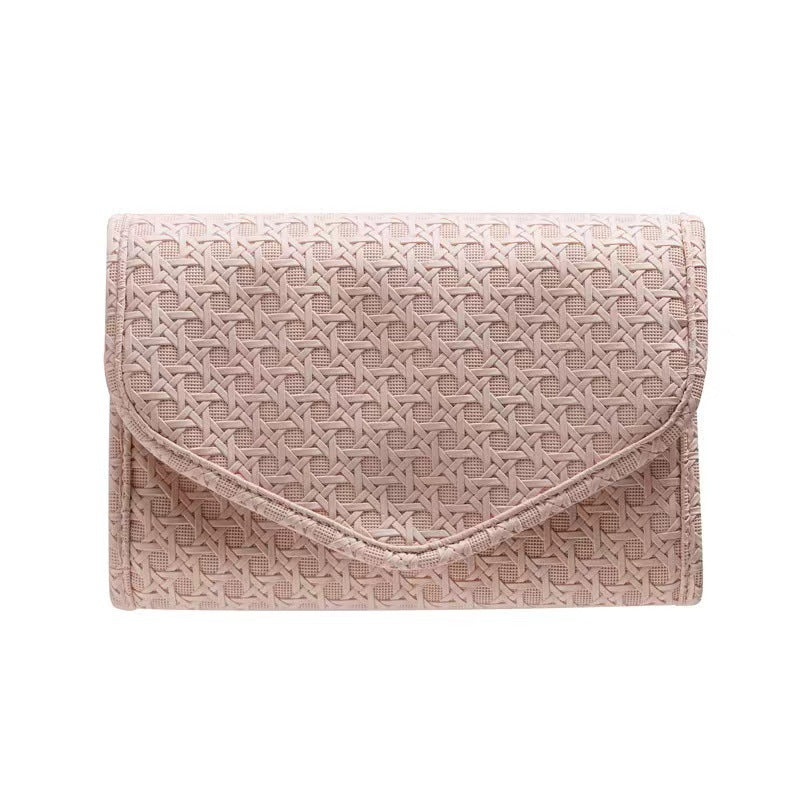 pu pink jewelry organizer case with zipper pockets