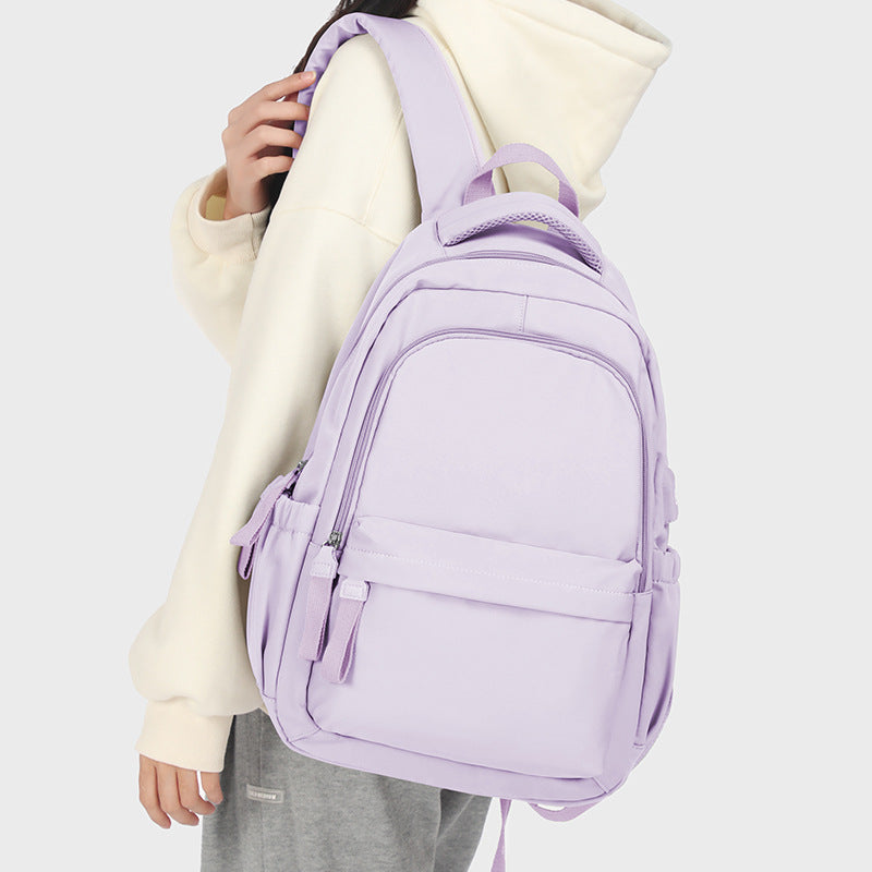 purple kids backpack for school and daily use