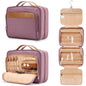 purple quilted makeup bags with different color options