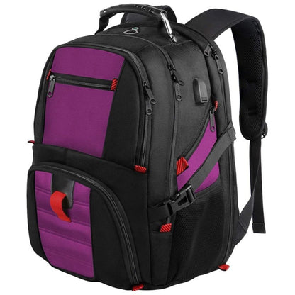 purplish red travel laptop backpack with large storage capacity