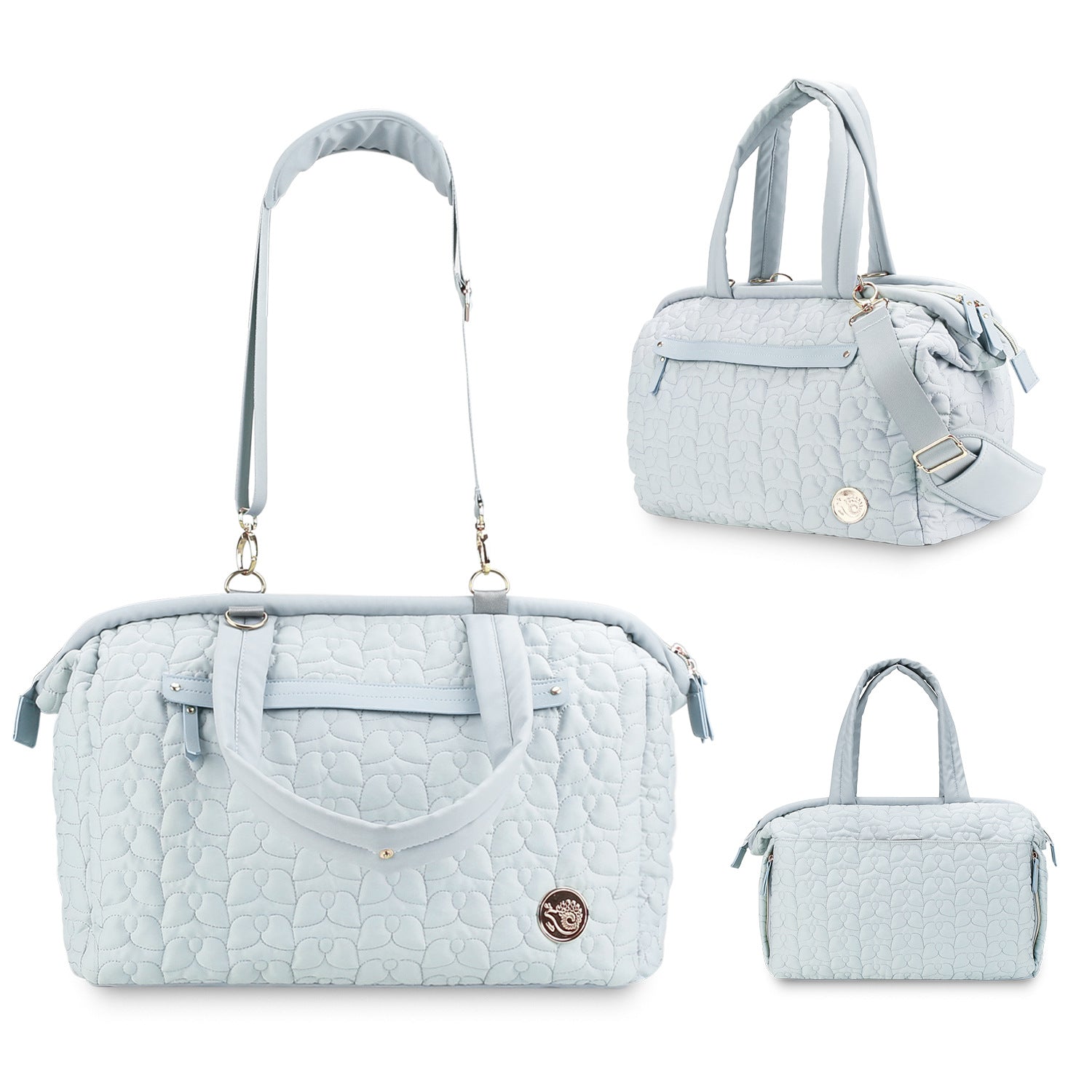 quilted diaper bag with adjustable shoulder strap and stylish mommy design