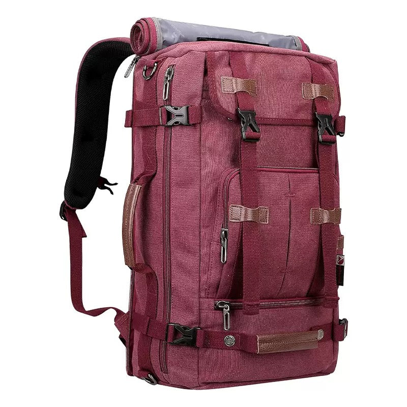 red canvas carry on backpack for travel and daily use