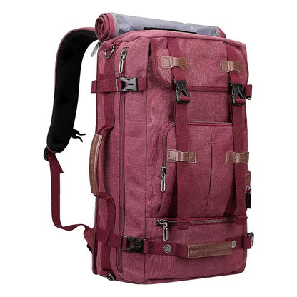 red canvas carry on backpack for travel and daily use