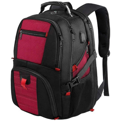 red large capacity backpack for laptop and travel storage