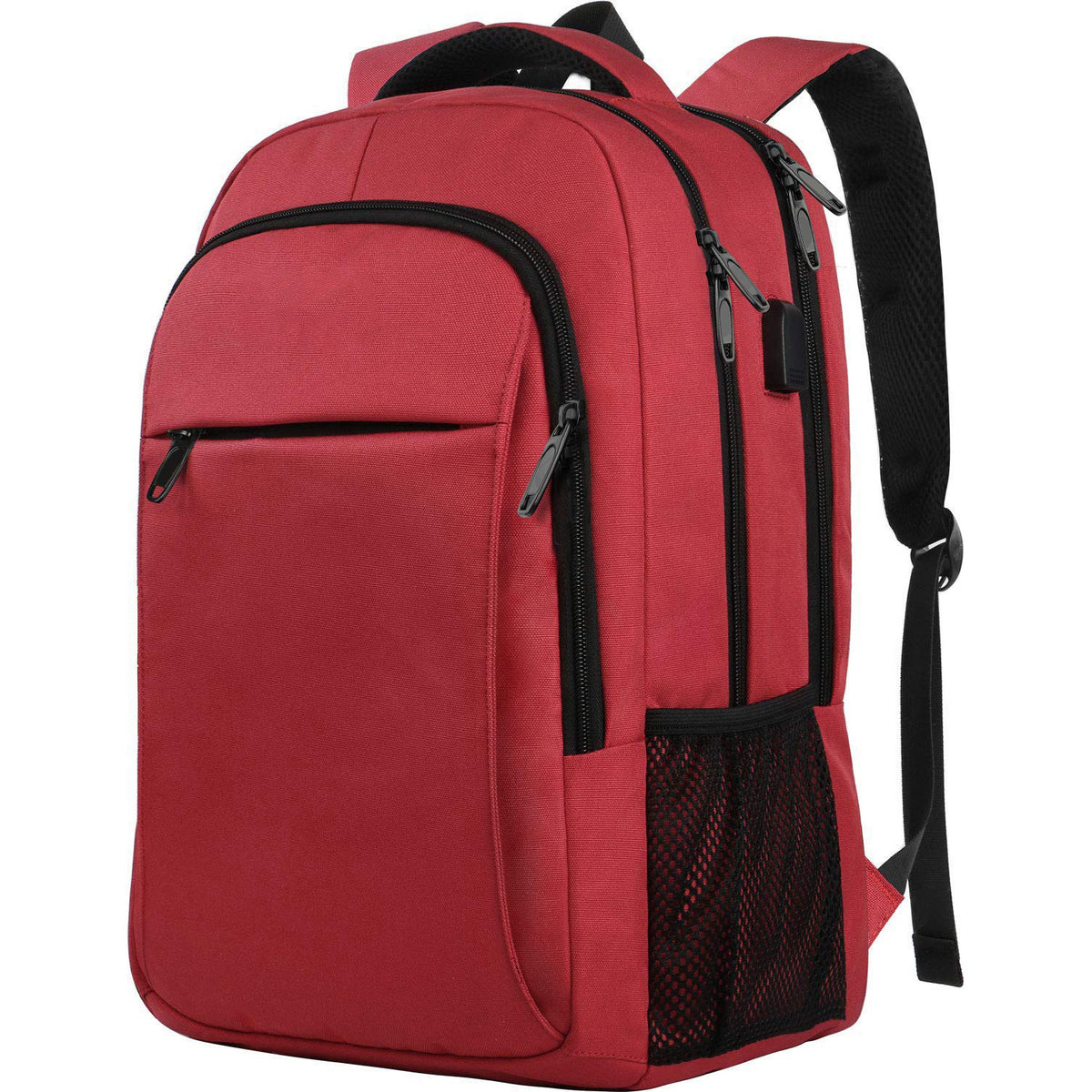 red laptop backpack for wholesale work and travel programs with multiple storage compartments