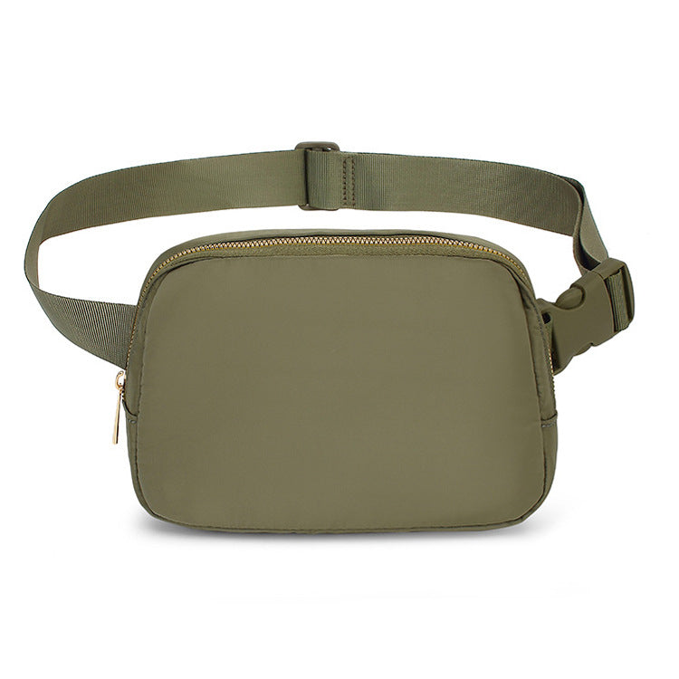 khaki green nylon running chest pack,custom,front