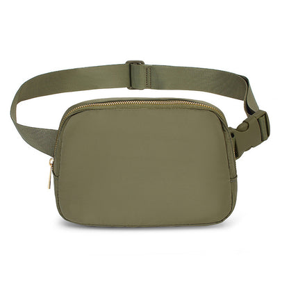 khaki green nylon running chest pack,custom,front