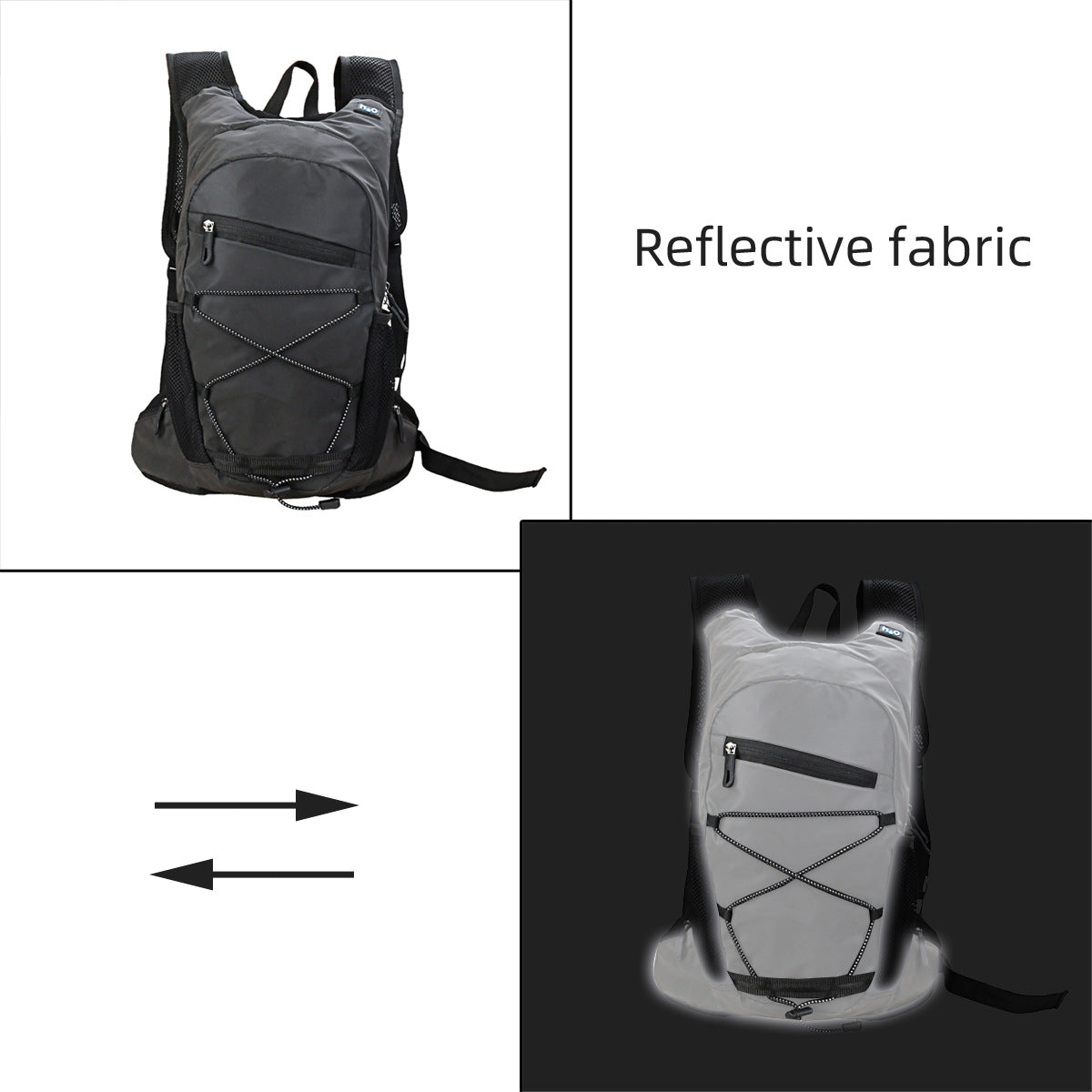reflective cycling backpack for night riding safety visibility