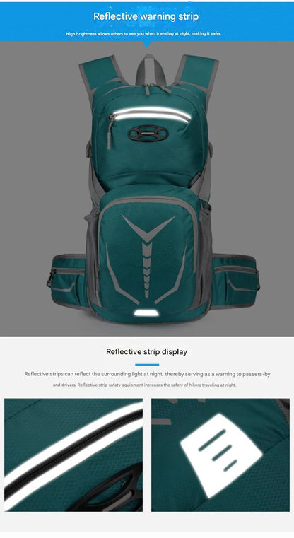reflective strip cycling backpack for safer night riding