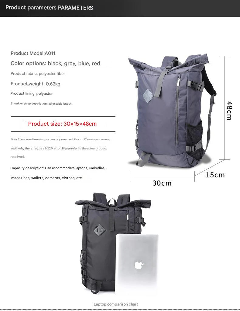 30x15x48cm roll top backpack size specification