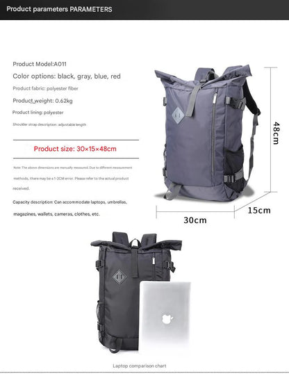 30x15x48cm roll top backpack size specification