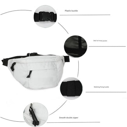 white waterproof running belt bag,custom,detail