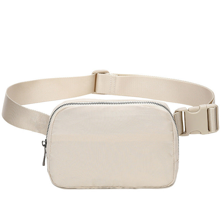 creamy white nylon running chest pack,custom,front