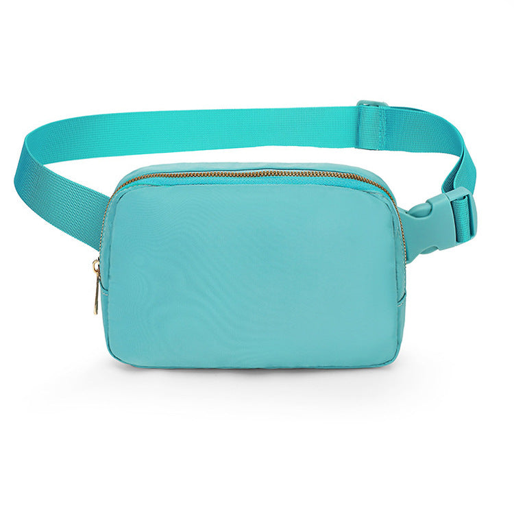 light blue nylon running chest pack,custom,front