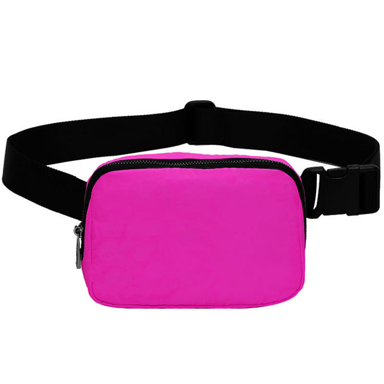rose red and black nylon running chest pack,custom,front