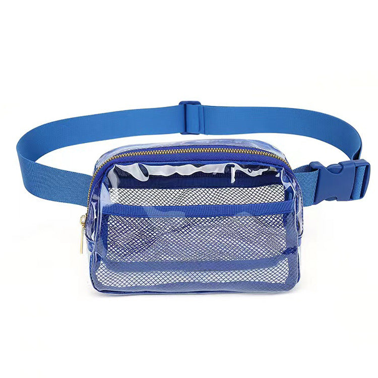 transparent blue nylon running chest pack,custom,front