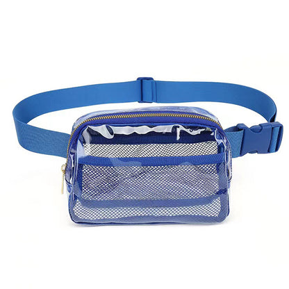 transparent blue nylon running chest pack,custom,front
