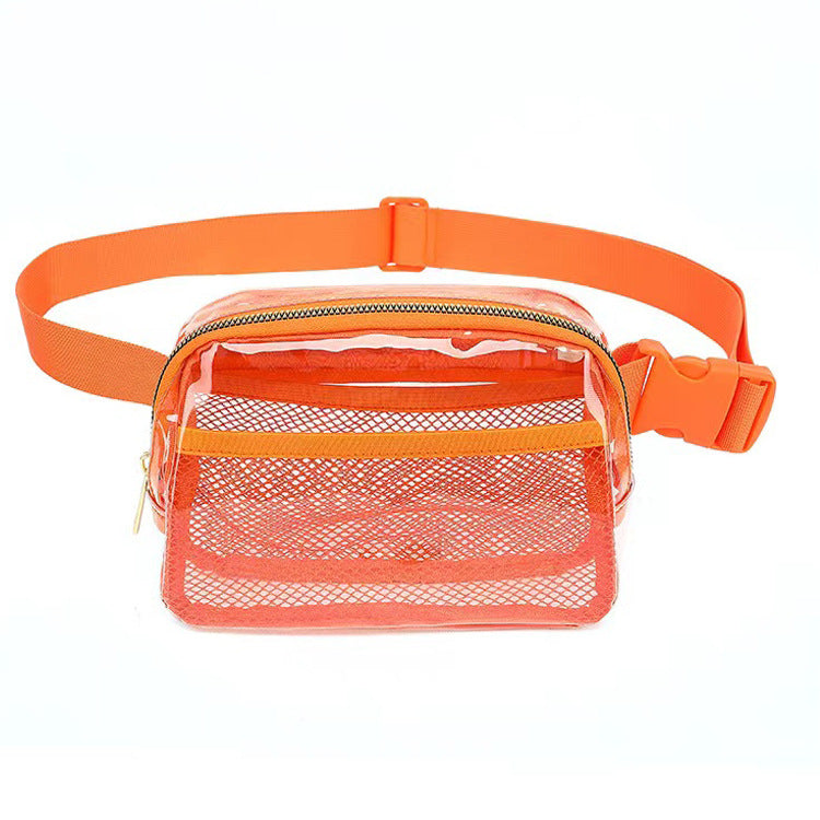 transparent orange nylon running chest pack,custom,front