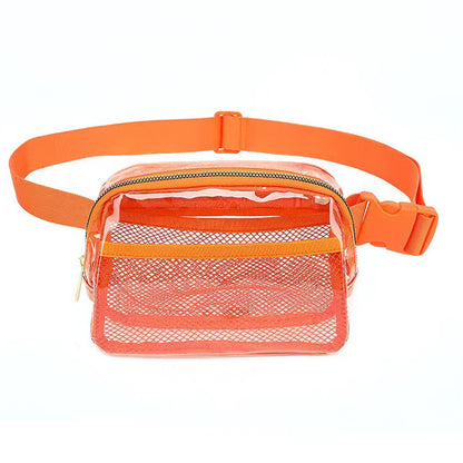 transparent orange nylon running chest pack,custom,front
