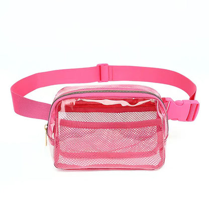 transparent pink nylon running chest pack,custom,front