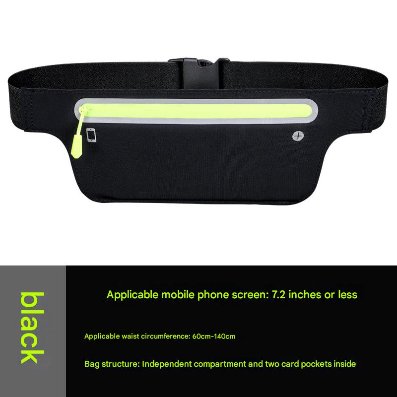 black minimalist running waist bag,custom,front