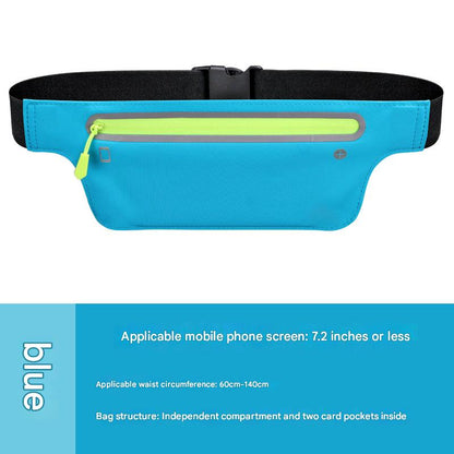 blue minimalist running waist bag,custom,front
