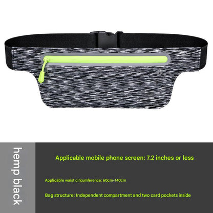 dazzling black minimalist running waist bag,custom,front