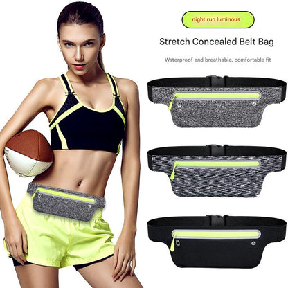 hemp gray minimalist running waist bag,custom,model display