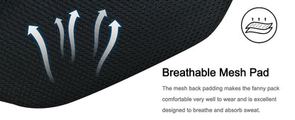 black polyester running waist pack,custom,detail