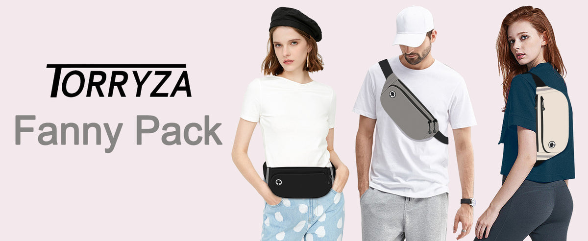 white polyester running waist pack,custom,model display