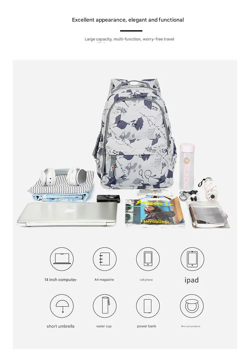 school backpack fits 14 inch laptop a4 magazine and daily essentials