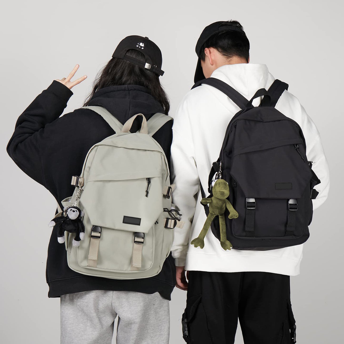 army green fanlosn forest style school backpack,custom,model display 03