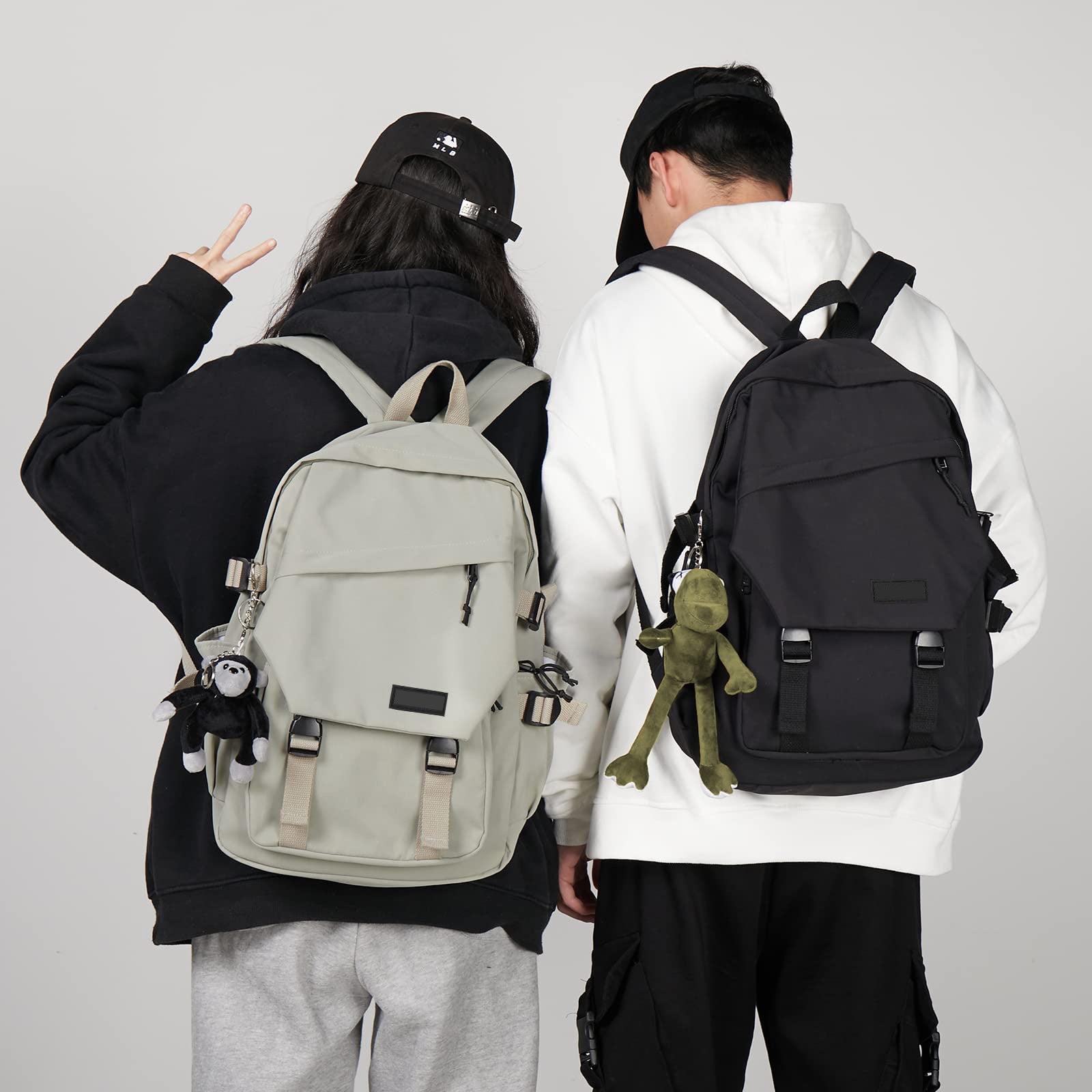 army green fanlosn forest style school backpack,custom,model display 03
