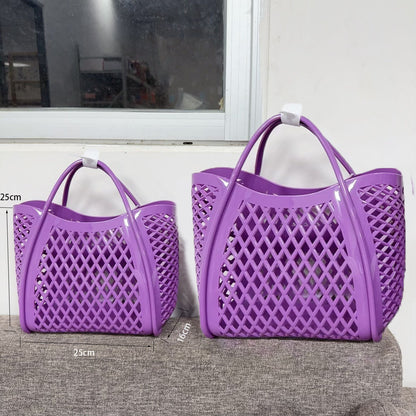 purple small size pvc shopping beach bag,women,deimensions