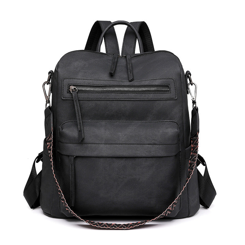 black​ pu shoulder backpack,women,front