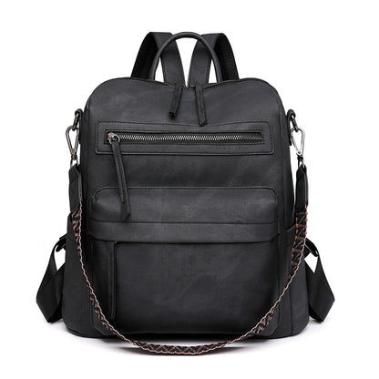 black​ pu shoulder backpack,women,front