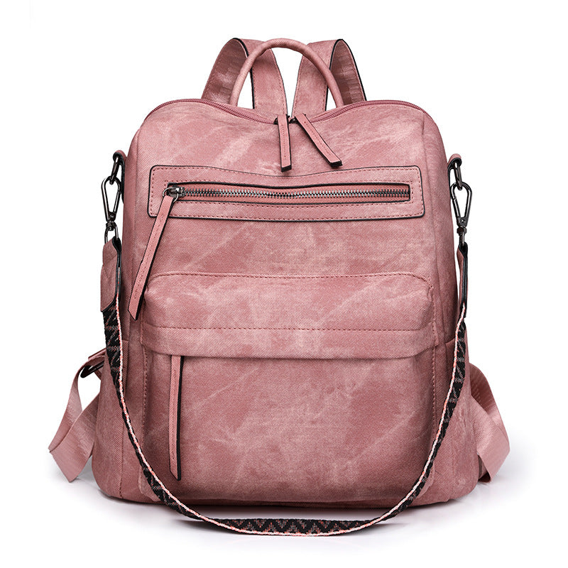 pink​ pu shoulder backpack,women,front 02