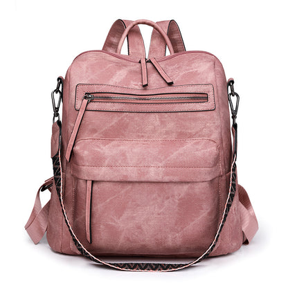 pink​ pu shoulder backpack,women,front 02