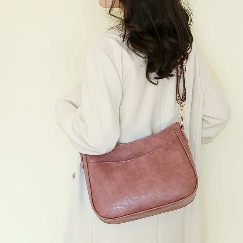 pu pink shoulder handbag,women,model show