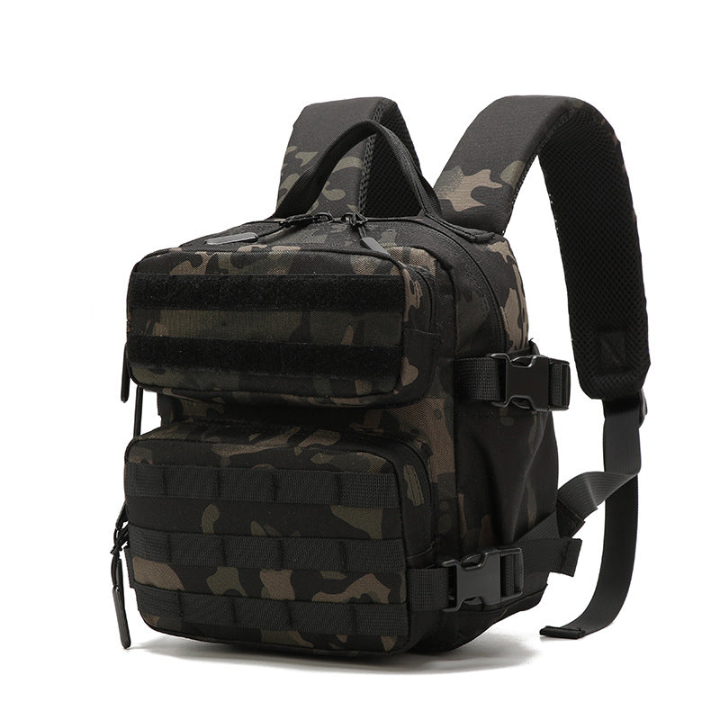 black camouflage small backpack available in custom colors for wholesale orders