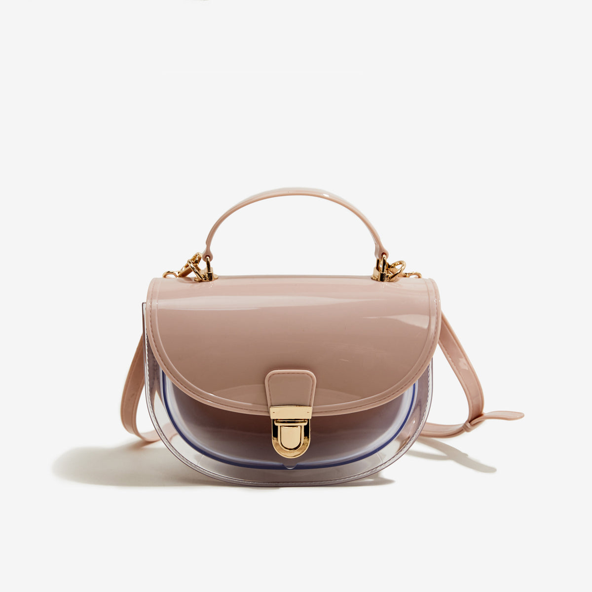 apricot pvc small jelly bag,women,front