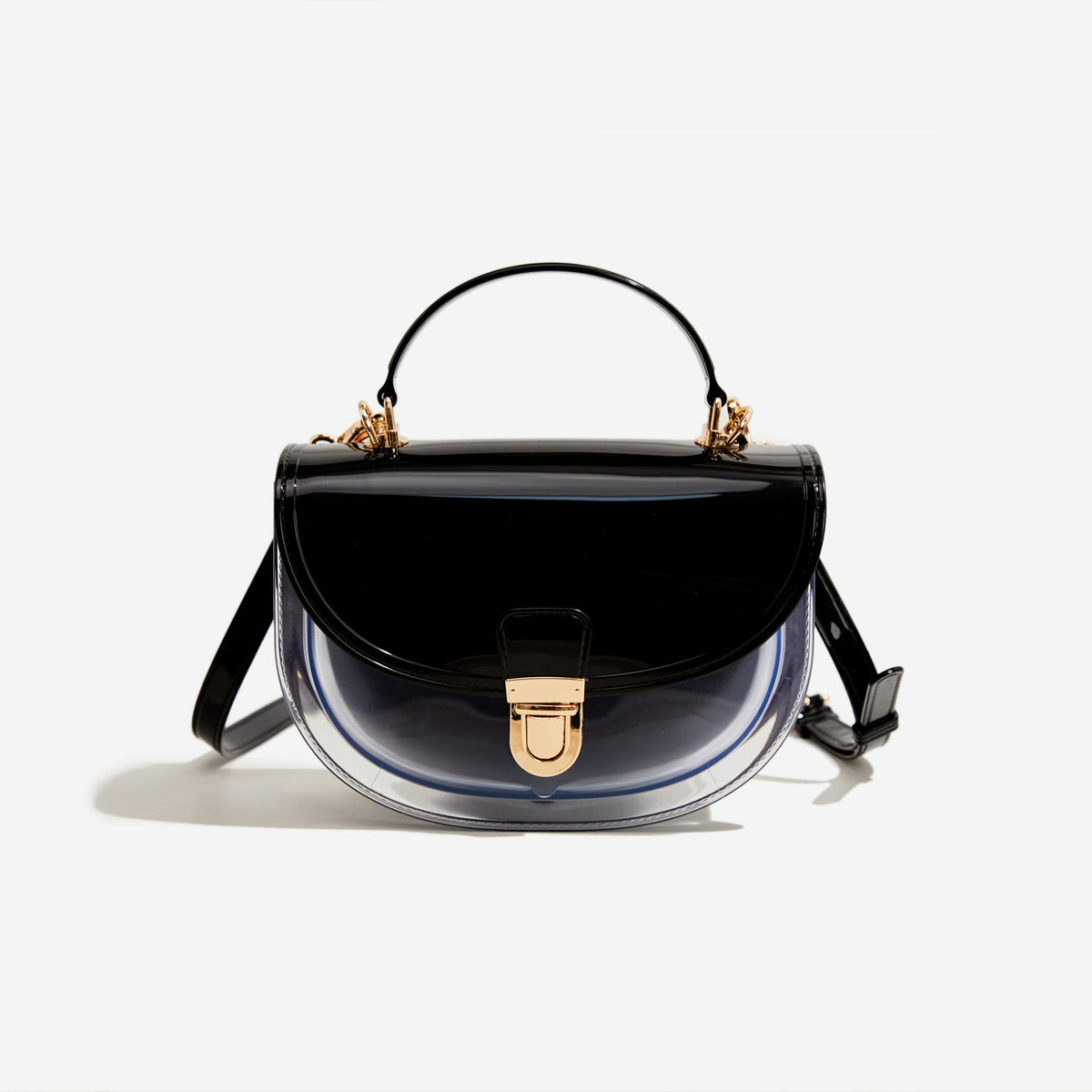 black pvc small jelly bag,women,front