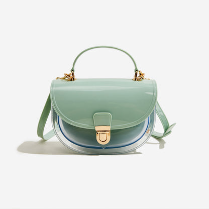 light green pvc small jelly bag,women,front