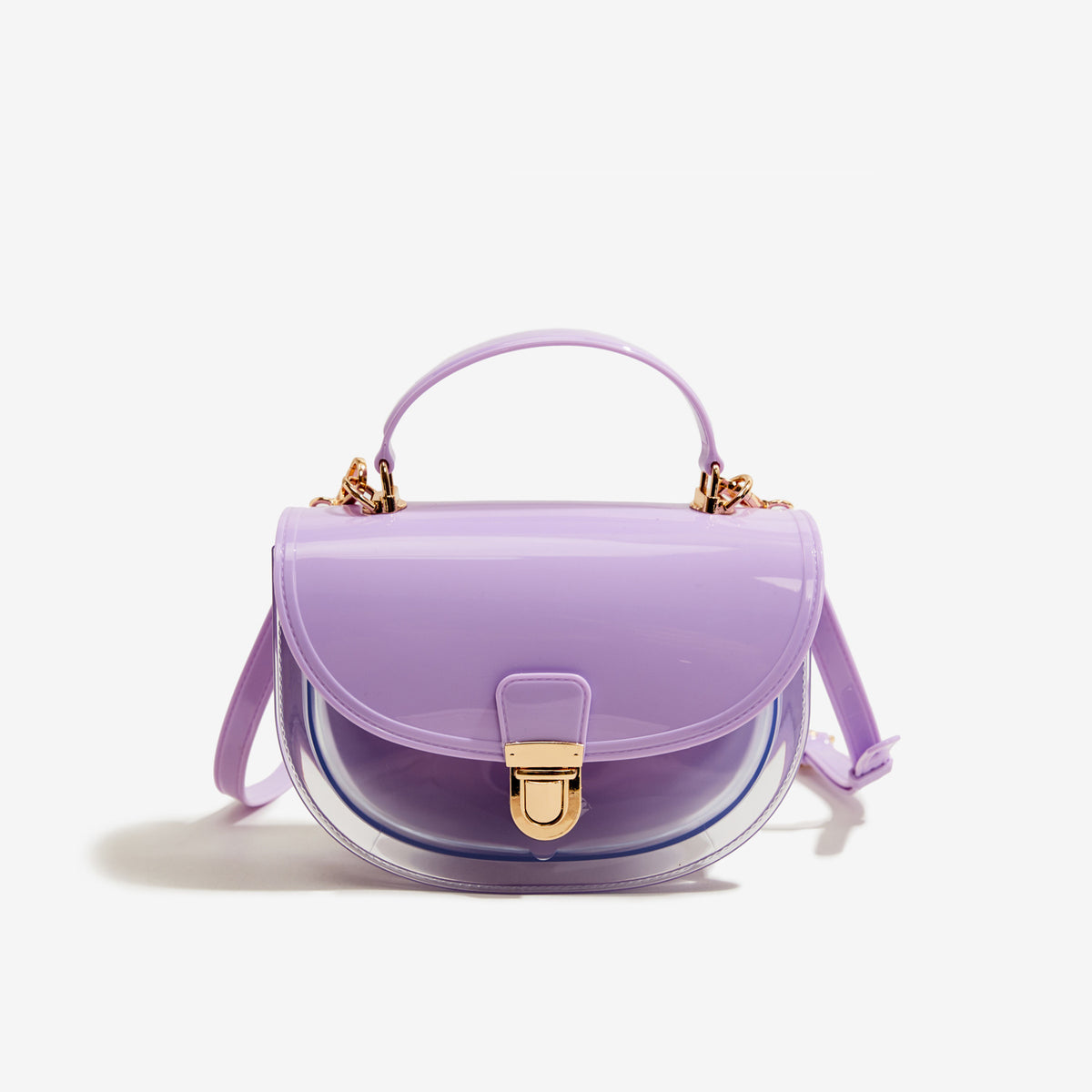 purple pvc small jelly bag,women,front