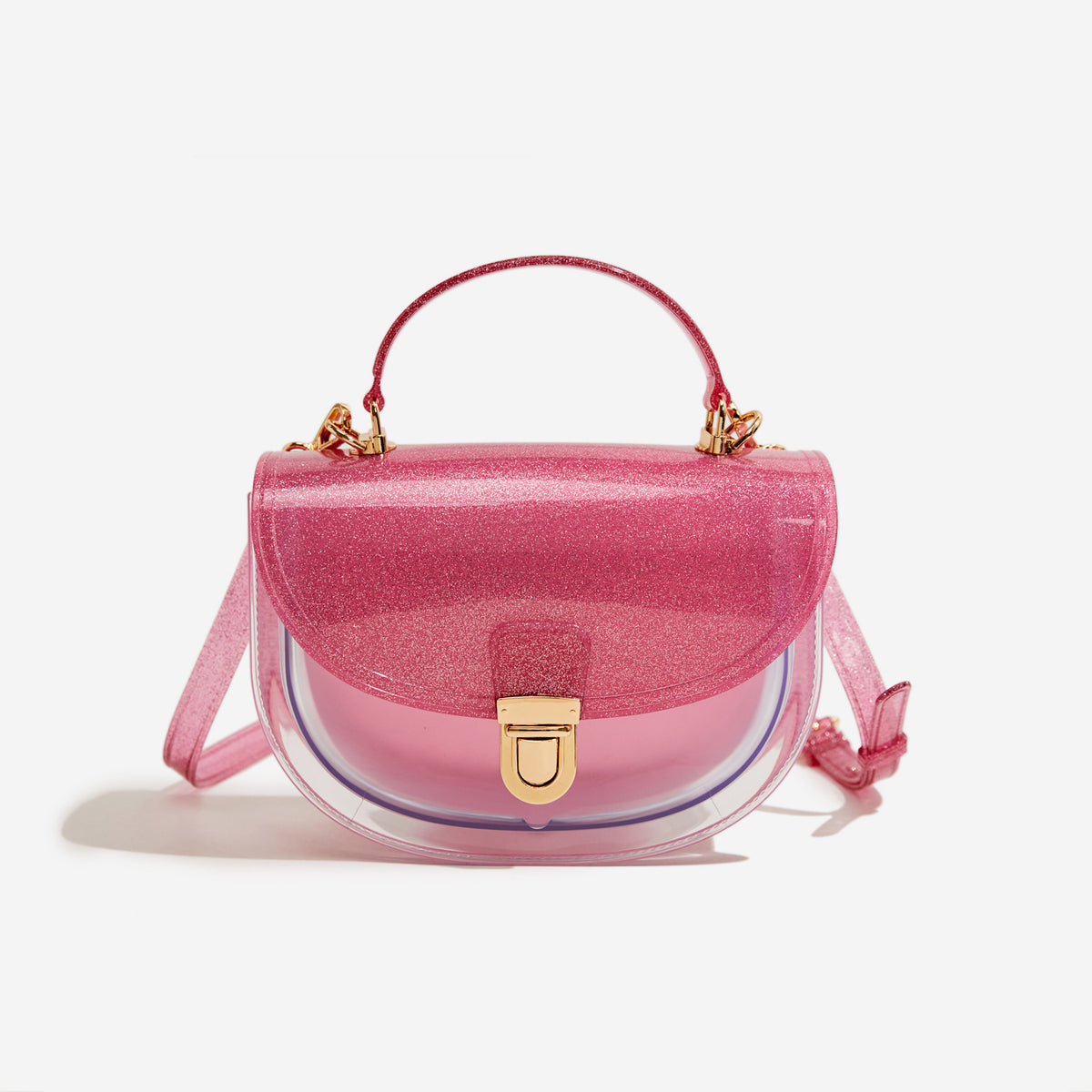 shining red pvc small jelly bag,women,front