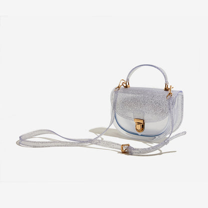 shining silver pvc small jelly bag,women,front 02