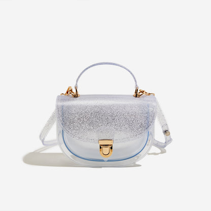 shining silver pvc small jelly bag,women,front 03