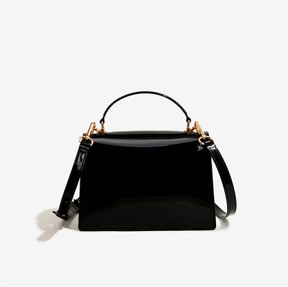black pvc small jelly square bag,women,back